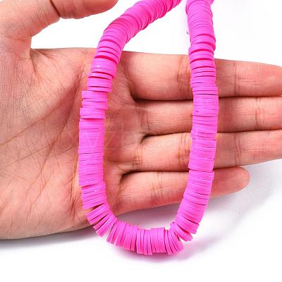 Flat Round Handmade Polymer Clay Beads CLAY-R067-10mm-31-1