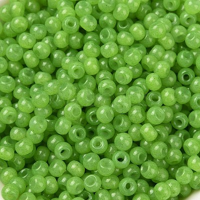 6/0 Imitation Jade Glass Seed Beads SEED-T006-04A-11-1