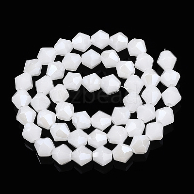 Imitation Jade Electroplate Glass Beads Strands EGLA-A039-J6mm-A06-1