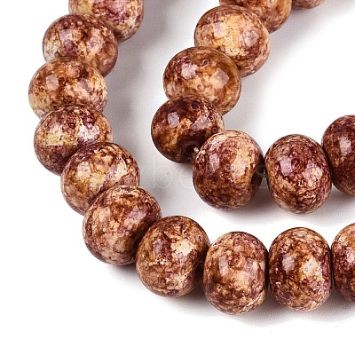 Opaque Baking Paint Glass Beads Strands GLAA-Q110-03A-07-1
