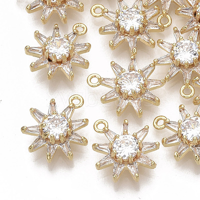 Brass Micro Pave Cubic Zirconia Pendants KK-S354-099-NF-1