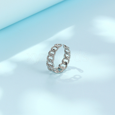 Non-Tarnish 304 Stainless Steel Open Cuff Finger Ring EK4200-2-1