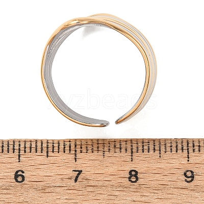 304 Stainless Steel Open Cuff Rings for Women RJEW-K321-01B-1