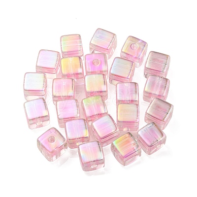 UV Plating Transparent Acrylic European Beads OACR-F004-10F-1