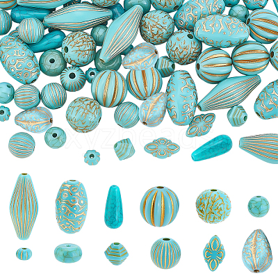 96Pcs 12 Styles Acrylic Beads OACR-PH0004-65-1