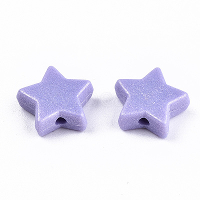 Spray Painted Acrylic Beads X-MACR-T037-06B-1