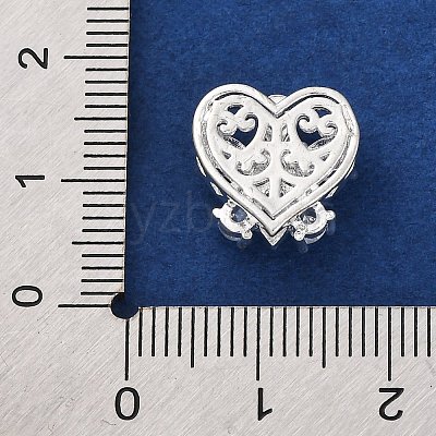 Rack Plating Brass Micro Pave Cubic Zirconia Beads KK-Z082-12S-1