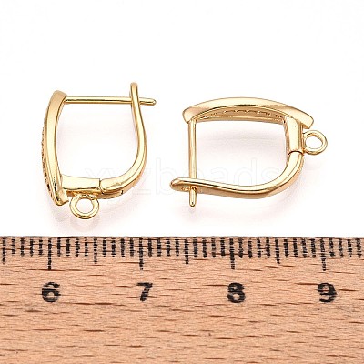 Brass Micro Pave Cubic Zirconia Hoop Earring Finding KK-N261-38G-1