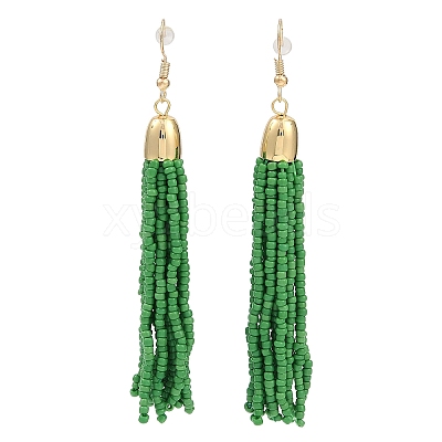 Boho Seed Bead Tassel Earrings EJEW-Z072-03B-1