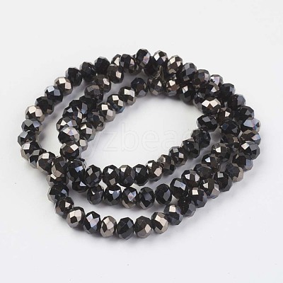 Electroplate Opaque Glass Beads Strands EGLA-A034-P1mm-P01-1