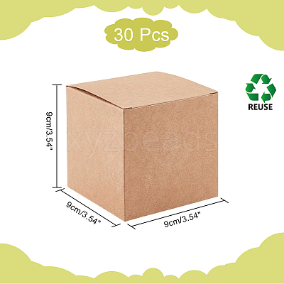 Square Folding Kraft Paper Jewelry Boxes LS-CON-WH0089-47A-1