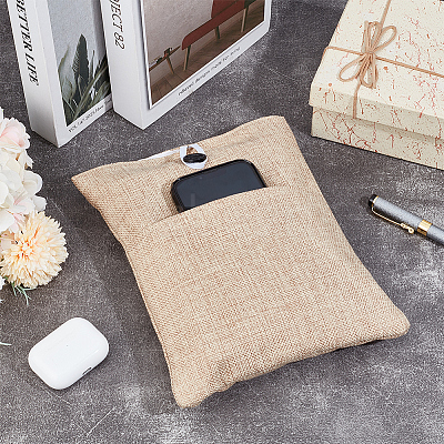 Cotton & Linen Book Sleeve with Button & Front Pocket ABAG-WH20005-14B-02-1