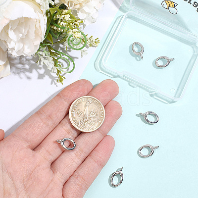 8Pcs Brass Spring Gate Rings KK-BBC0028-43P-1