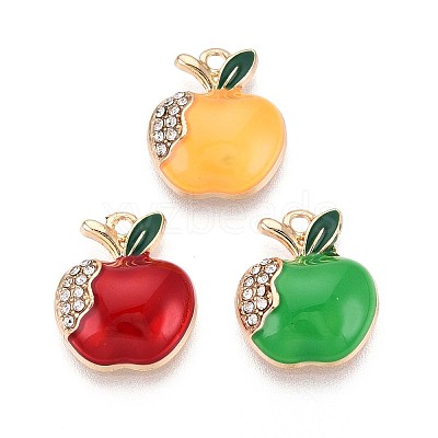 Rack Plating Alloy Crystal Rhinestone Enamel Pendants PALLOY-T091-29M-1
