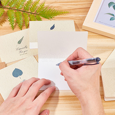 Leaf Pattern Kraft Envelopes and Greeting Cards Set DIY-CP0001-78-1