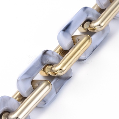 Handmade CCB Plastic Boston Link Chains AJEW-JB00683-10-1