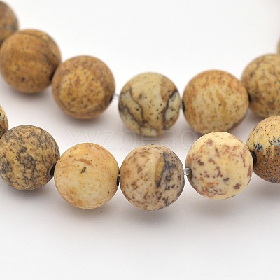 Natural Picture Jasper Beads Strands G-D659-8mm-1