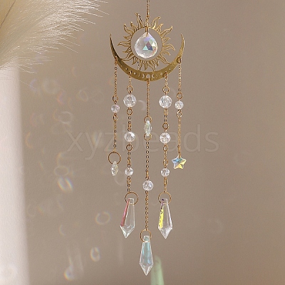 Metal Moon Hanging Ornaments PW-WG37918-01-1