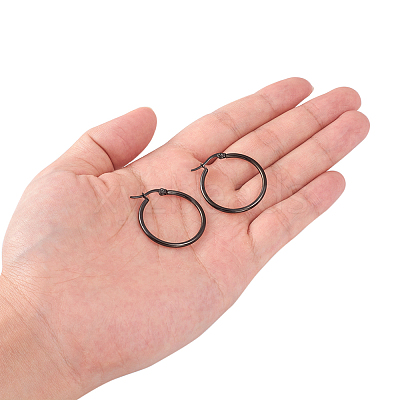304 Stainless Steel Hoop Earrings EJEW-F105-09B-1