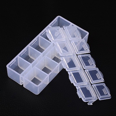 Cuboid Plastic Bead Containers X-CON-N007-01-1