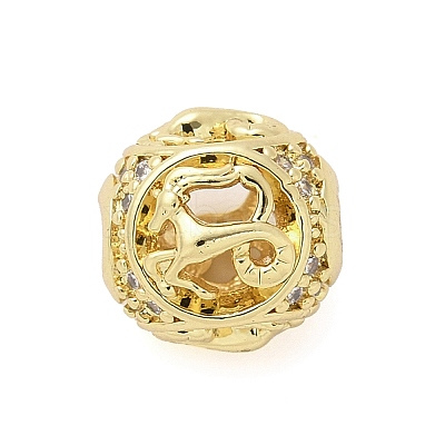 Brass Micro Pave Cubic Zirconia Beads KK-Z095-04G-10-1