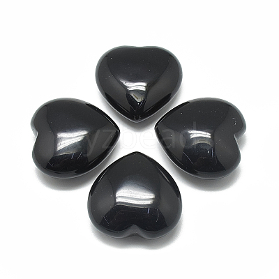 Natural Obsidian Heart Love Stones G-S336-01D-10-1