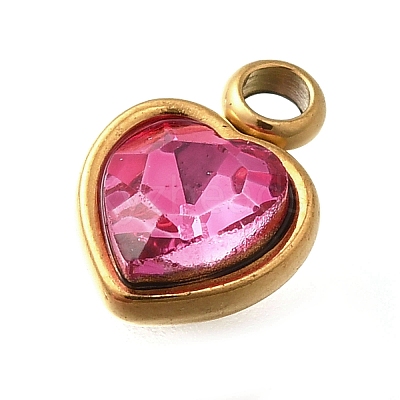 304 Stainless Steel with Rhinestone Pendants STAS-Q346-01G-09-1