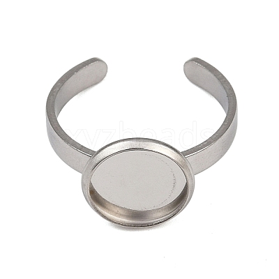 304 Stainless Steel Cuff Ring Components STAS-D372-07P-03-1