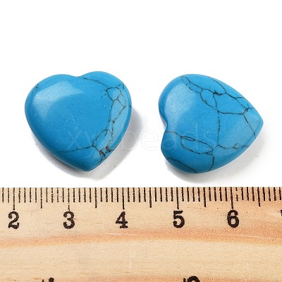 Heart Synthetic Turquoise Palm Stones G-C134-06A-02-1