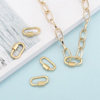 Brass Screw Carabiner Lock Charms X-ZIRC-G160-11G-1