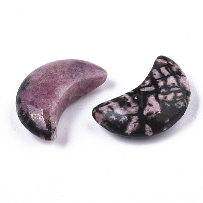 Moon Shape Natural Rhodonite Healing Crystal Pocket Palm Stones G-T132-001F-1
