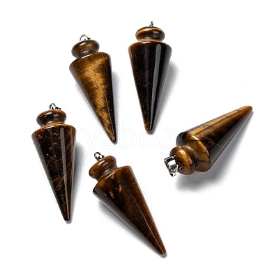 Natural Tiger Eye Pendants G-K311-47C-1