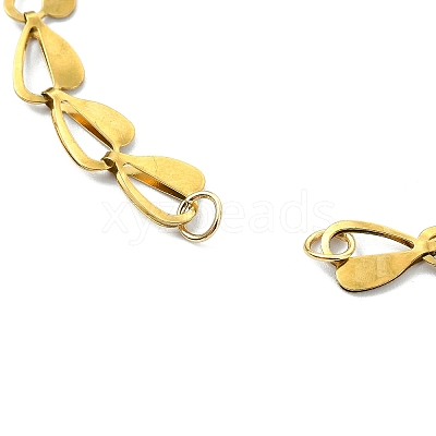 Brass Heart Link Chain Slider Bracelet Making AJEW-JB01603-01-1
