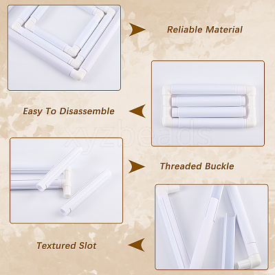 3 Stes 3 Styles Plastic Cross Stitch Embroidery Hoops DIY-CP0012-44C-1