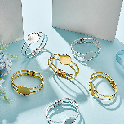 6Pcs 2 Colors Brass Bangle Makings FIND-GO0002-78-1