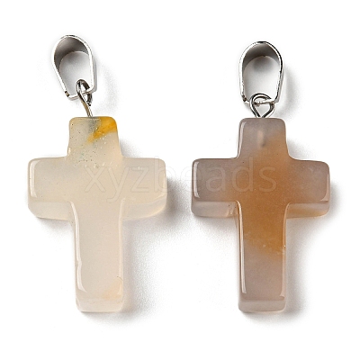 Natural White Agate Pendants G-T080-20-1