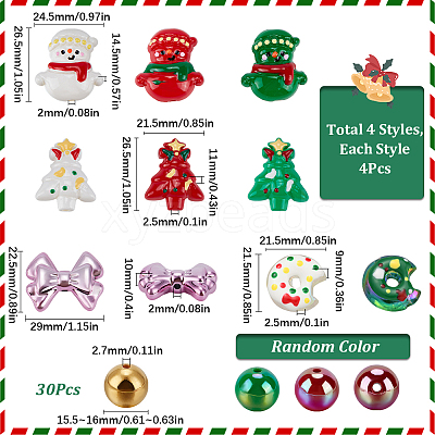Christmas Theme Acrylic Beads Set OACR-SP0001-20A-1