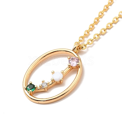 Colorful Cubic Zirconia Constellation Pendant Necklace NJEW-H166-01D-1