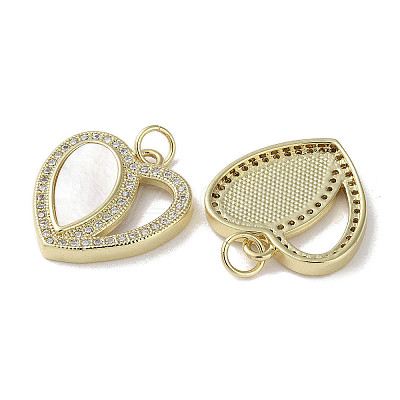 Brass Micro Pave Cubic Zirconia Pendants KK-G485-34E-G-1