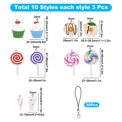 Handmade Polymer Clay Pendants CLAY-SC0001-05-1