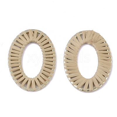 Handmade Raffia Woven Linging Rings X-WOVE-Q077-22B-1
