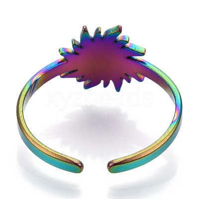 304 Stainless Steel Sun Cuff Rings RJEW-N038-116M-1