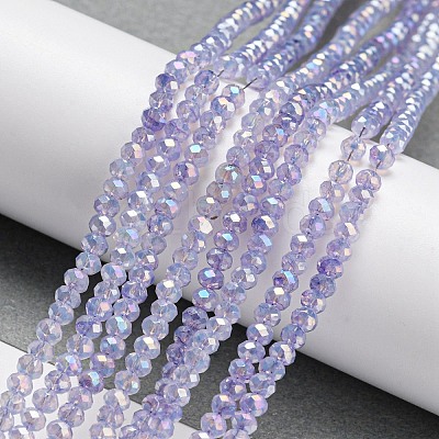 Transparent Baking Paint Glass Beads Strands DGLA-F002-02B-08-1