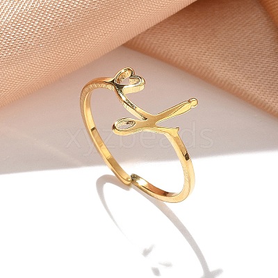 304 Stainless Steel Cuff Rings for Women RJEW-D285-01G-J-1