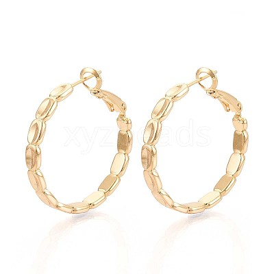 Oval Brass Hoop Earrings EJEW-T047-97G-1