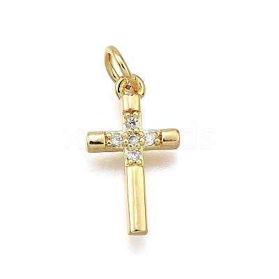 Brass Micro Pave Cubic Zirconia Pendants KK-Z100-39G-01-1