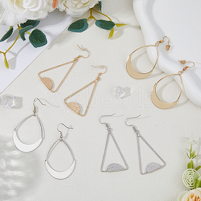 4 Pairs 4 Style Alloy Dangle Earrings for Women EJEW-FI0002-82-1