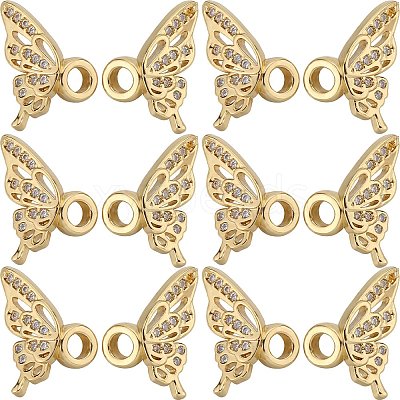 10 Sets Brass Micro Pave Clear Cubic Zirconia Pendants KK-SC0004-15-1