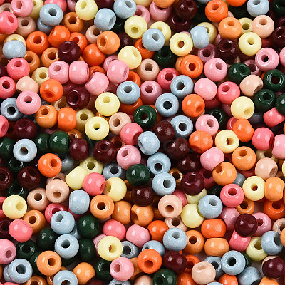 Baking Paint Glass Seed Beads SEED-N007-02E-1