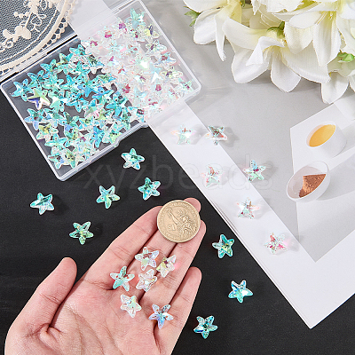 80Pcs Transparent Faceted Glass Connector Charms GLAA-SP0001-88E-02-1